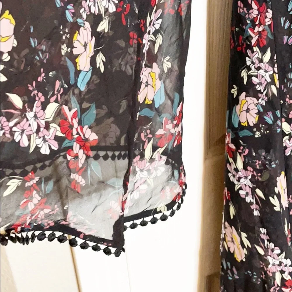 NICHOLAS Floral Chain Neck Wrap Silk Dress - Picture 9 of 15